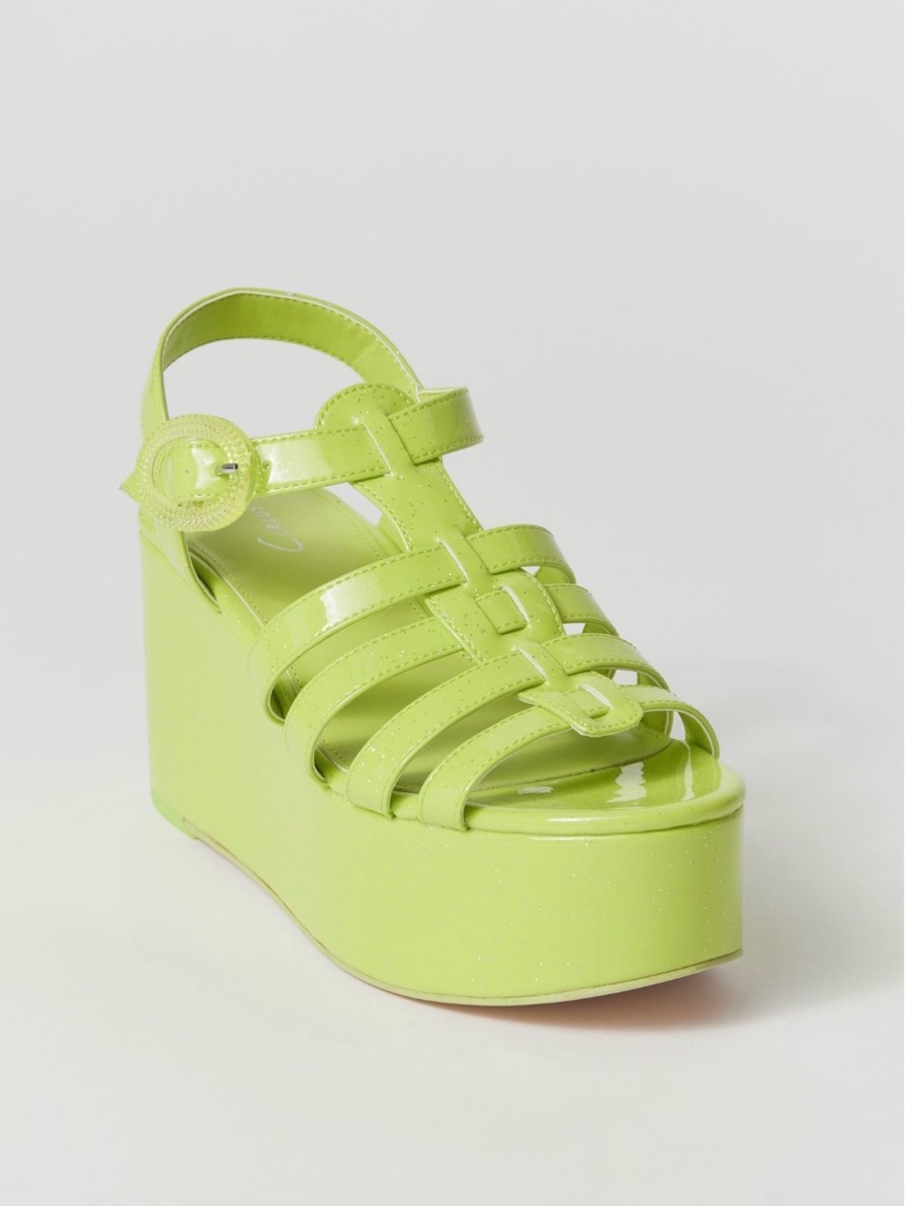 Circus by Sam Edelman Lime Green Patent Platform Wedge Sandal~SZ 10